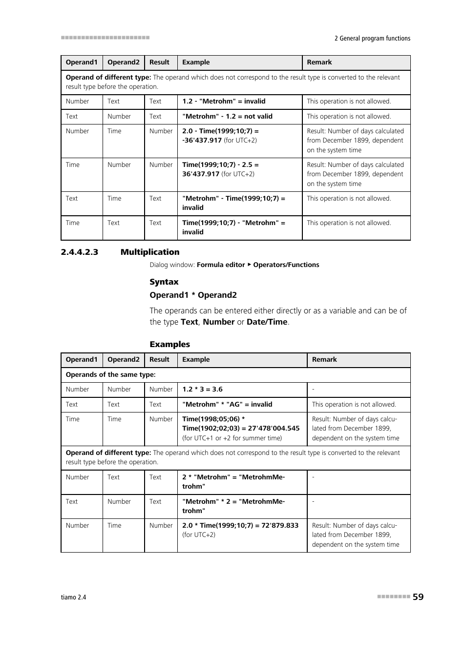 3 multiplication, Multiplication | Metrohm tiamo 2.4 Manual User Manual | Page 75 / 1717