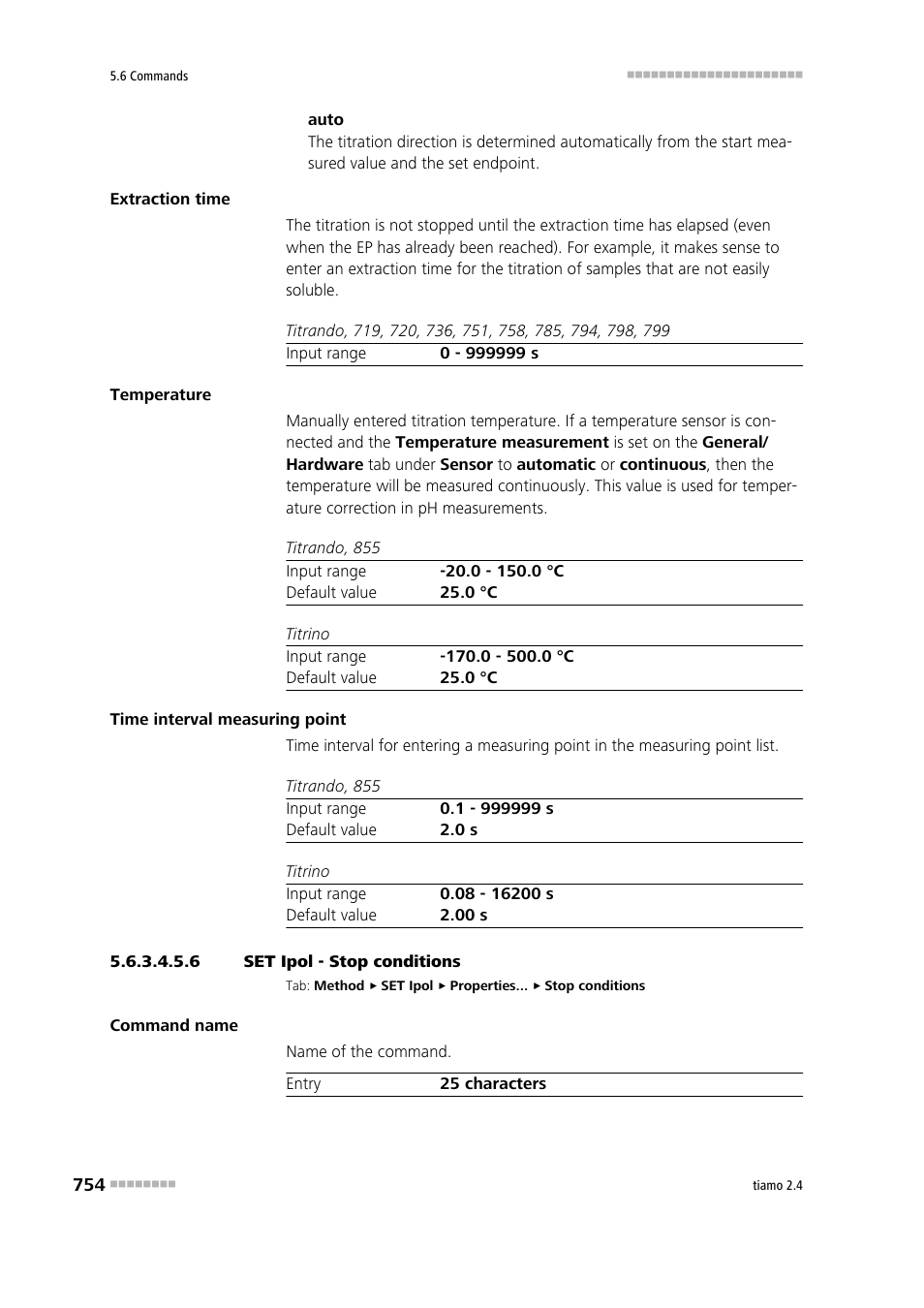 6 set ipol - stop conditions, Stop conditions | Metrohm tiamo 2.4 Manual User Manual | Page 770 / 1717