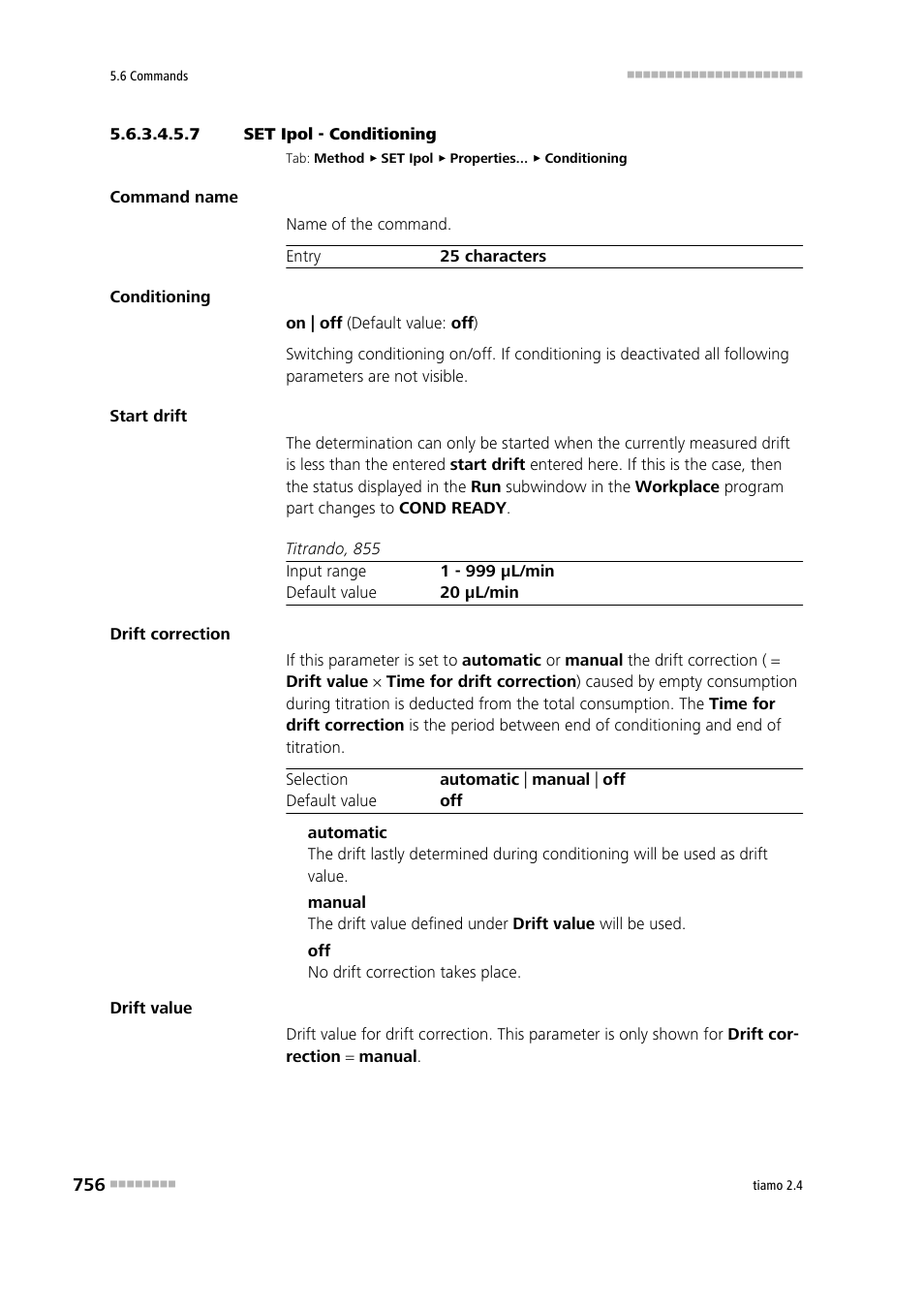 7 set ipol - conditioning, Conditioning | Metrohm tiamo 2.4 Manual User Manual | Page 772 / 1717