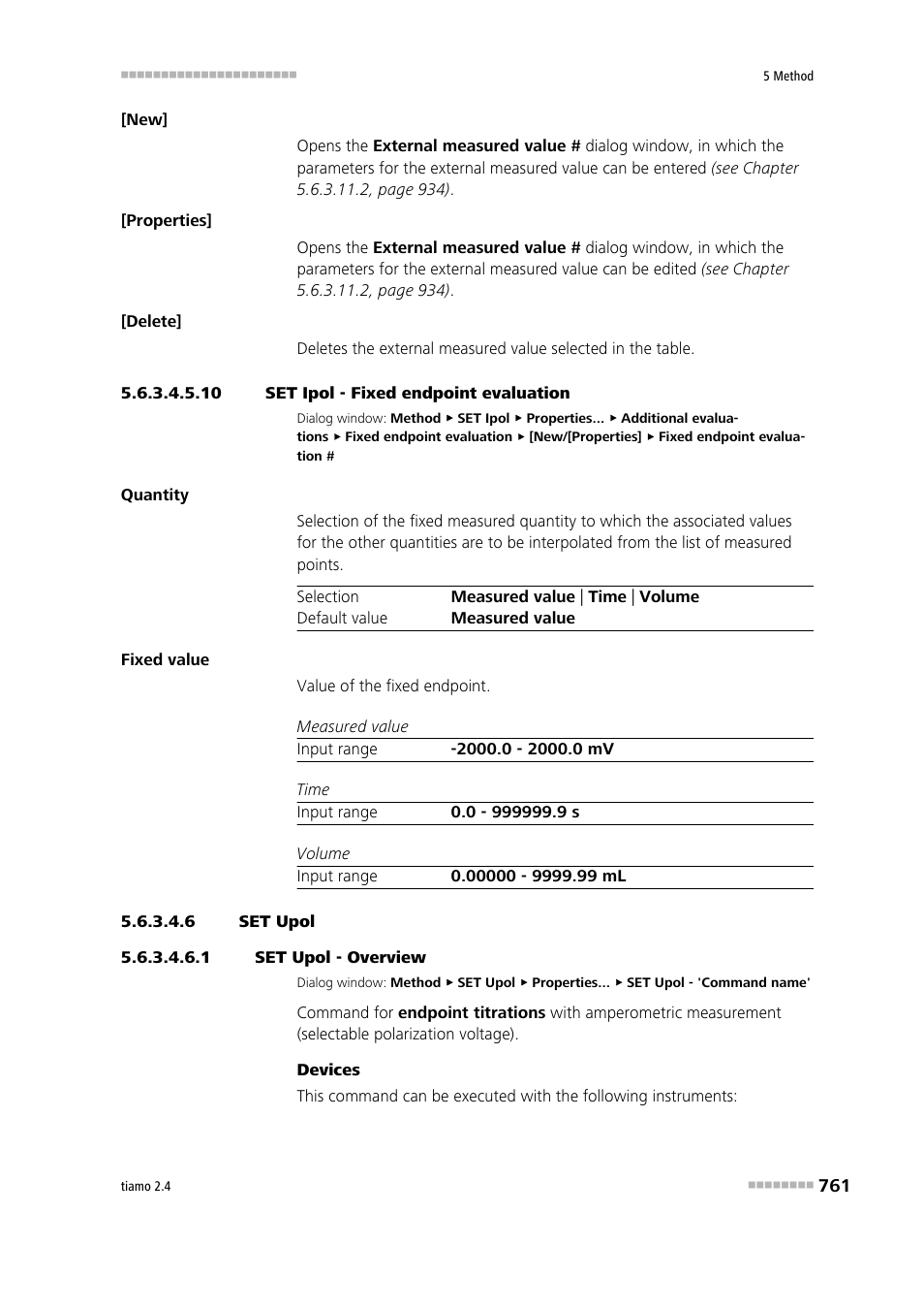 10 set ipol - fixed endpoint evaluation, 6 set upol, 1 set upol - overview | Metrohm tiamo 2.4 Manual User Manual | Page 777 / 1717