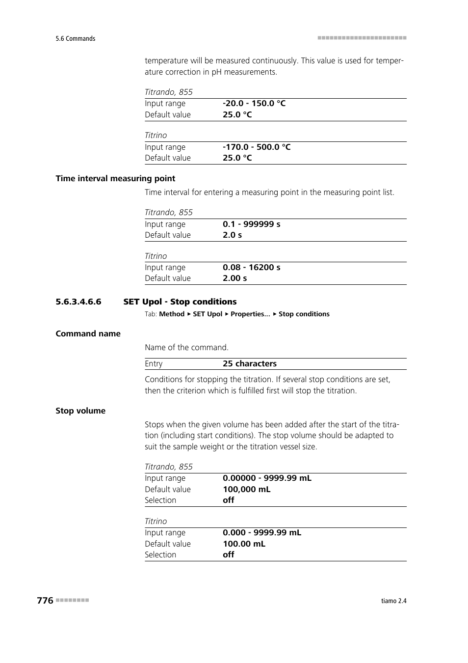 6 set upol - stop conditions, Stop conditions | Metrohm tiamo 2.4 Manual User Manual | Page 792 / 1717