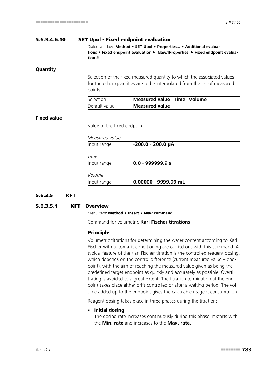 10 set upol - fixed endpoint evaluation, 5 kft, 1 kft - overview | Metrohm tiamo 2.4 Manual User Manual | Page 799 / 1717