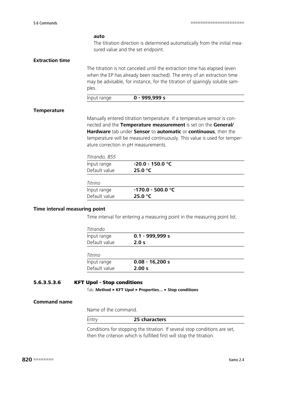 6 kft upol - stop conditions, Stop conditions | Metrohm tiamo 2.4 Manual User Manual | Page 836 / 1717