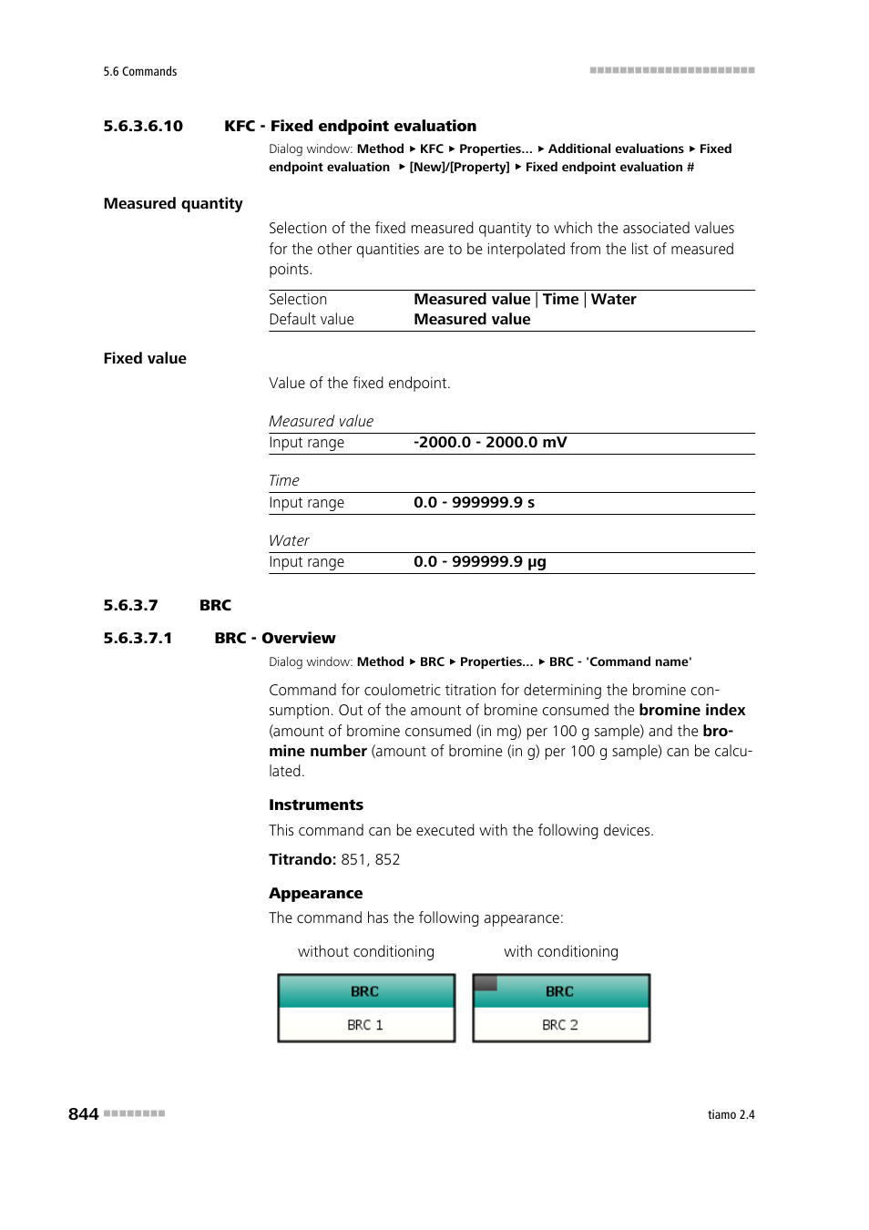 10 kfc - fixed endpoint evaluation, 7 brc, 1 brc - overview | Metrohm tiamo 2.4 Manual User Manual | Page 860 / 1717