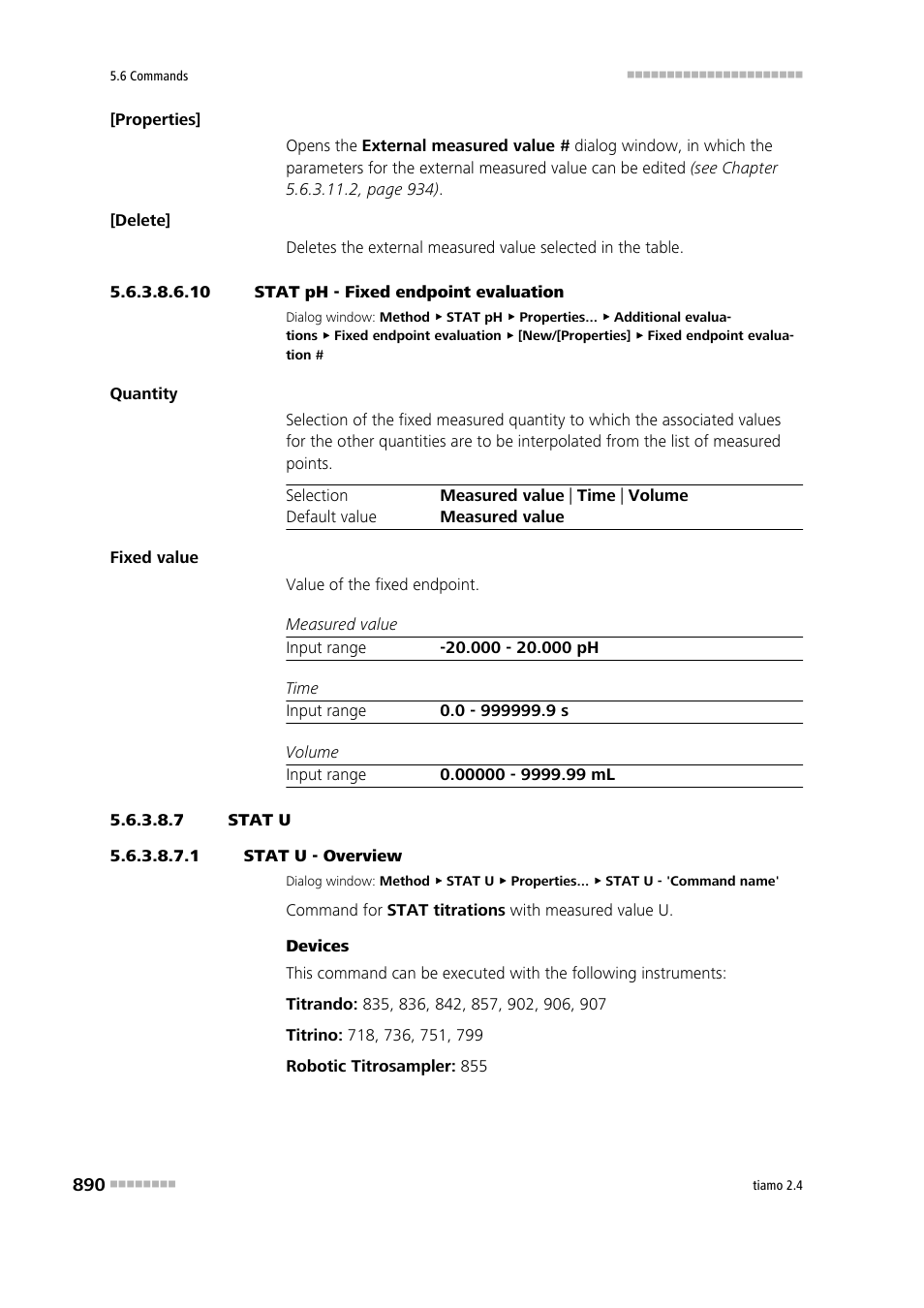 10 stat ph - fixed endpoint evaluation, 7 stat u, 1 stat u - overview | Metrohm tiamo 2.4 Manual User Manual | Page 906 / 1717