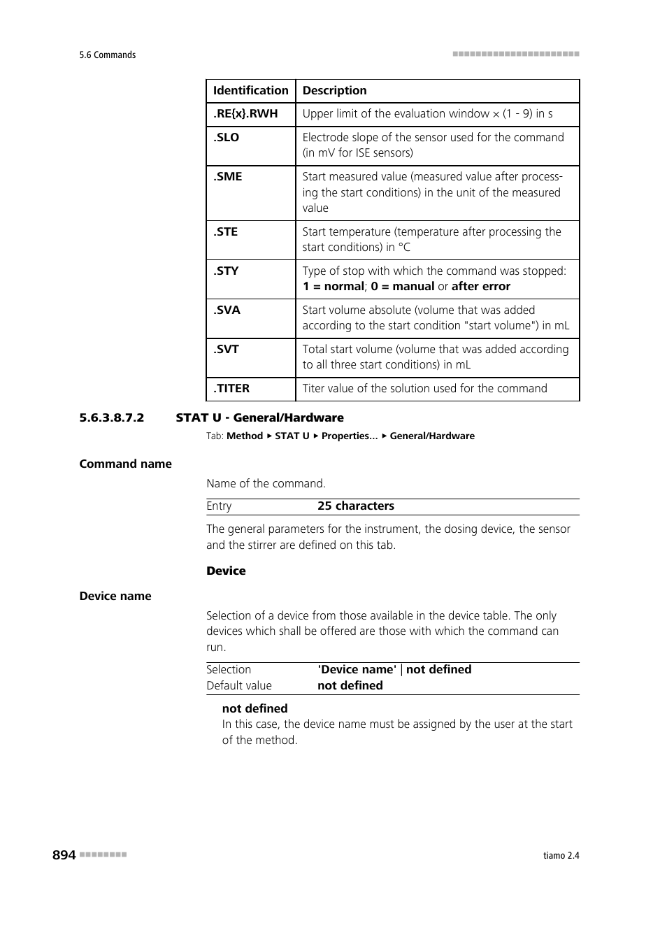 2 stat u - general/hardware, General/hardware | Metrohm tiamo 2.4 Manual User Manual | Page 910 / 1717