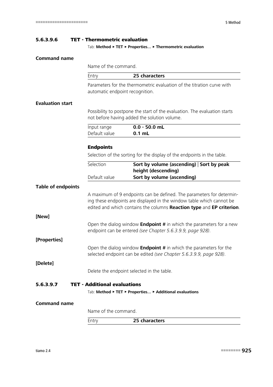 6 tet - thermometric evaluation, 7 tet - additional evaluations | Metrohm tiamo 2.4 Manual User Manual | Page 941 / 1717