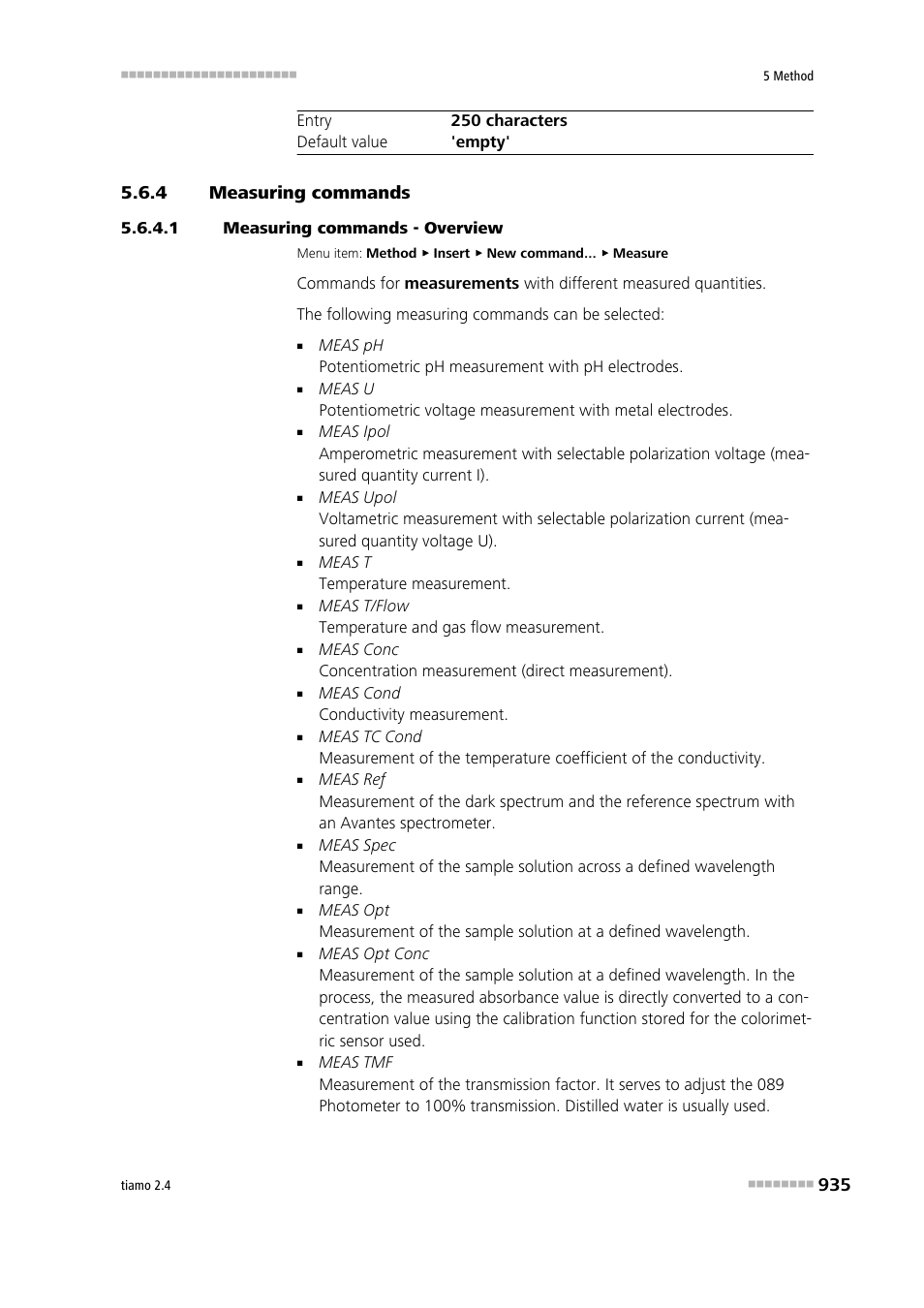 4 measuring commands, 1 measuring commands - overview, Measuring commands | Meas , stdadd, Meas | Metrohm tiamo 2.4 Manual User Manual | Page 951 / 1717