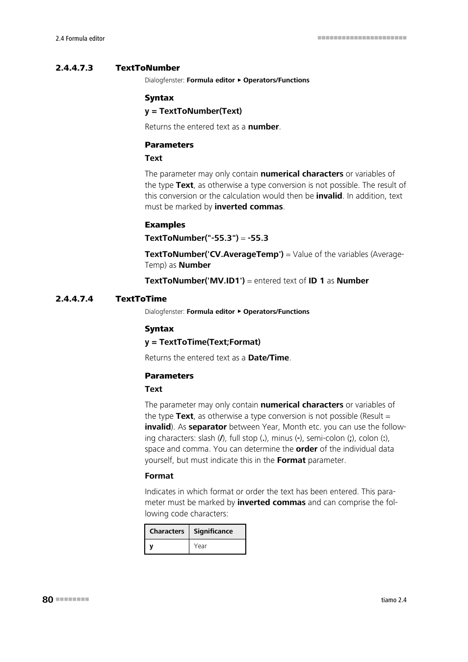 3 texttonumber, 4 texttotime, Texttonumber | Texttotime | Metrohm tiamo 2.4 Manual User Manual | Page 96 / 1717