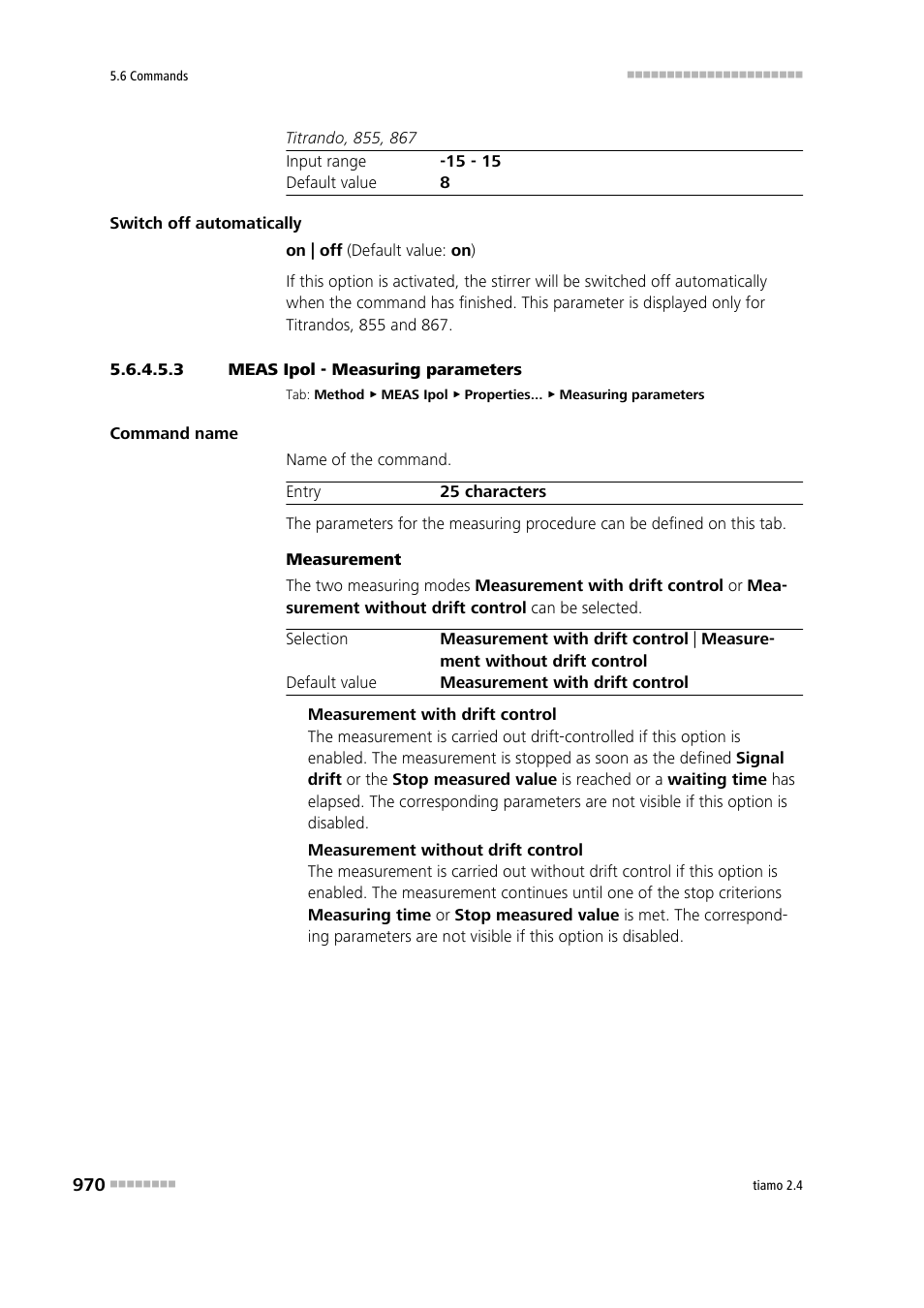 3 meas ipol - measuring parameters | Metrohm tiamo 2.4 Manual User Manual | Page 986 / 1717