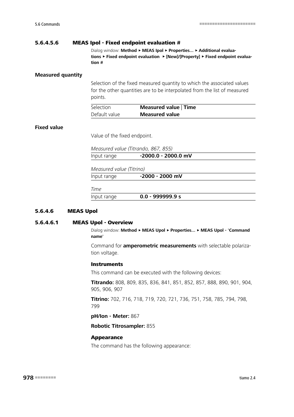 6 meas ipol - fixed endpoint evaluation, 6 meas upol, 1 meas upol - overview | Meas upol | Metrohm tiamo 2.4 Manual User Manual | Page 994 / 1717