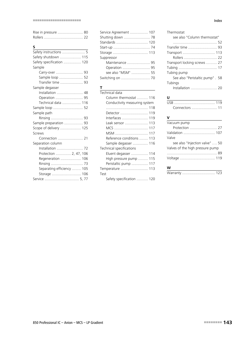 Metrohm 850 Professional IC Anion MCS LP-Gradient User Manual | Page 153 / 153