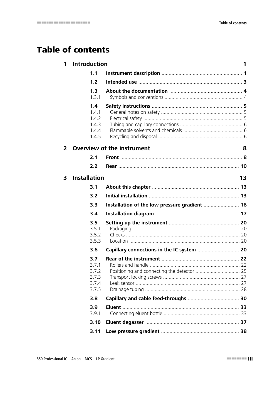 Metrohm 850 Professional IC Anion MCS LP-Gradient User Manual | Page 5 / 153