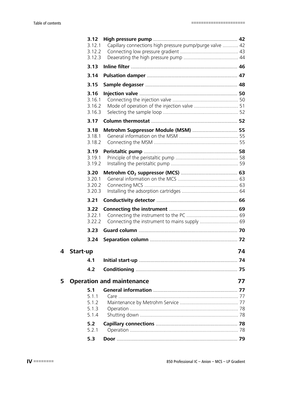 Metrohm 850 Professional IC Anion MCS LP-Gradient User Manual | Page 6 / 153