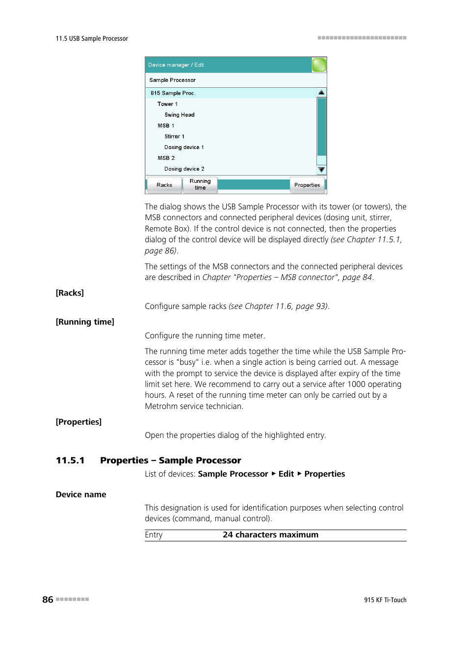 1 properties – sample processor, Properties – sample processor | Metrohm 915 KF Ti-Touch User Manual | Page 100 / 382