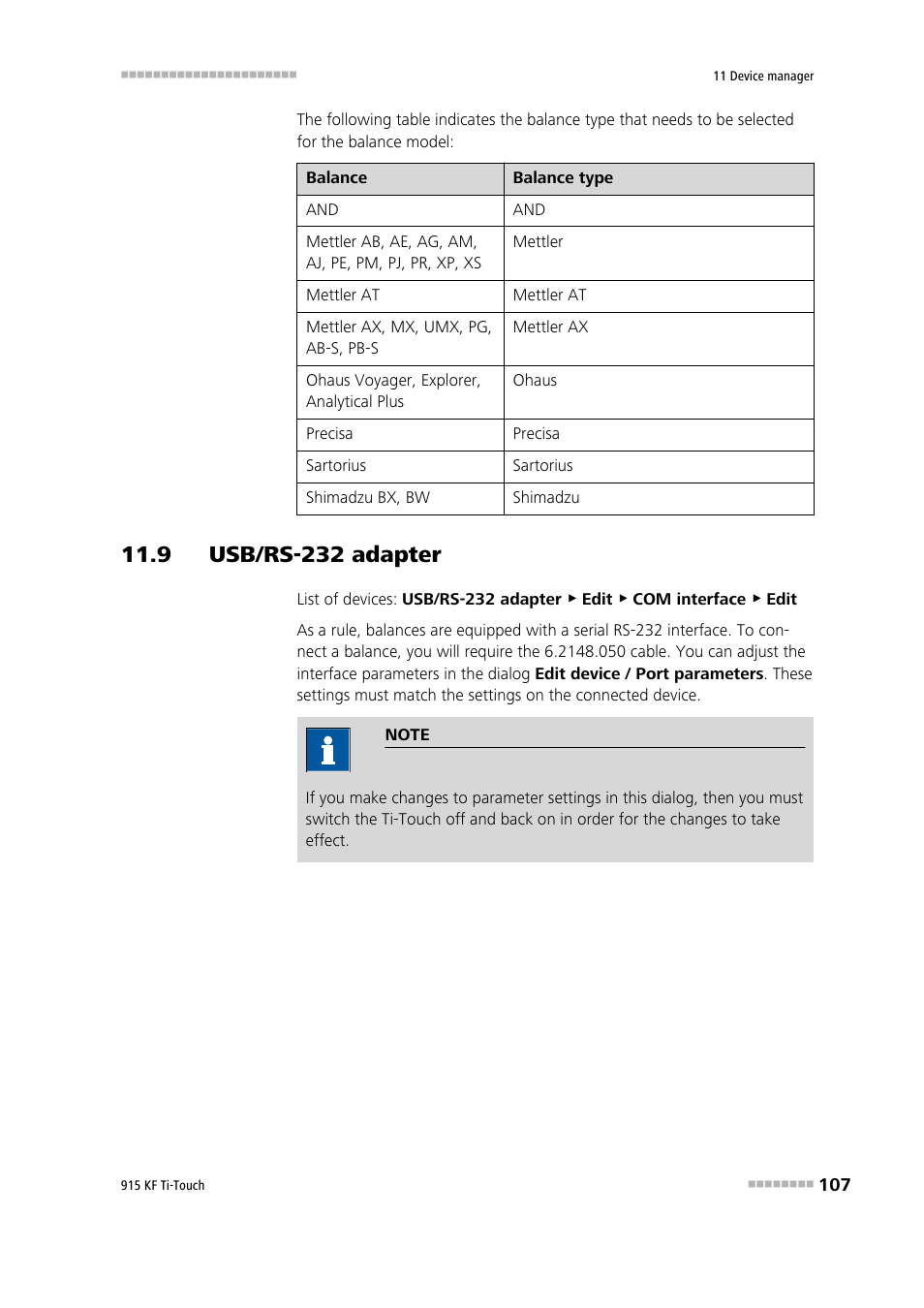 9 usb/rs-232 adapter | Metrohm 915 KF Ti-Touch User Manual | Page 121 / 382