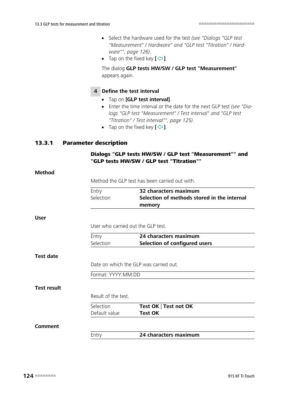 1 parameter description, Parameter description | Metrohm 915 KF Ti-Touch User Manual | Page 138 / 382