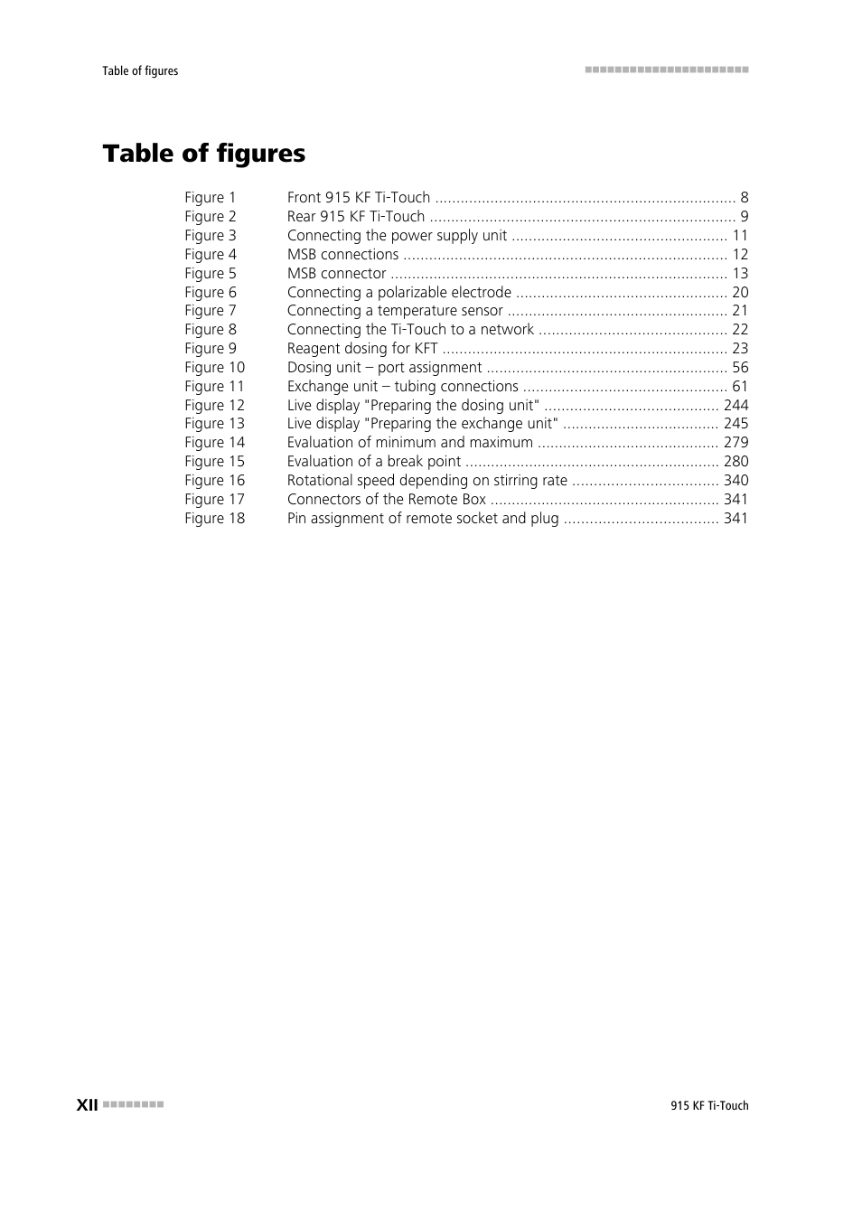 Table of figures | Metrohm 915 KF Ti-Touch User Manual | Page 14 / 382