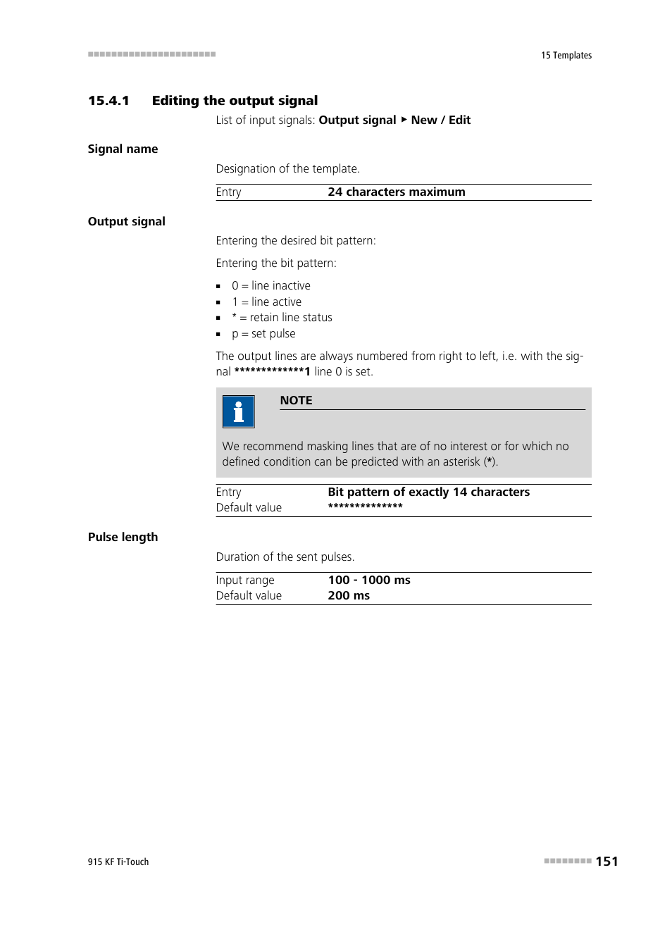 1 editing the output signal, Editing the output signal | Metrohm 915 KF Ti-Touch User Manual | Page 165 / 382