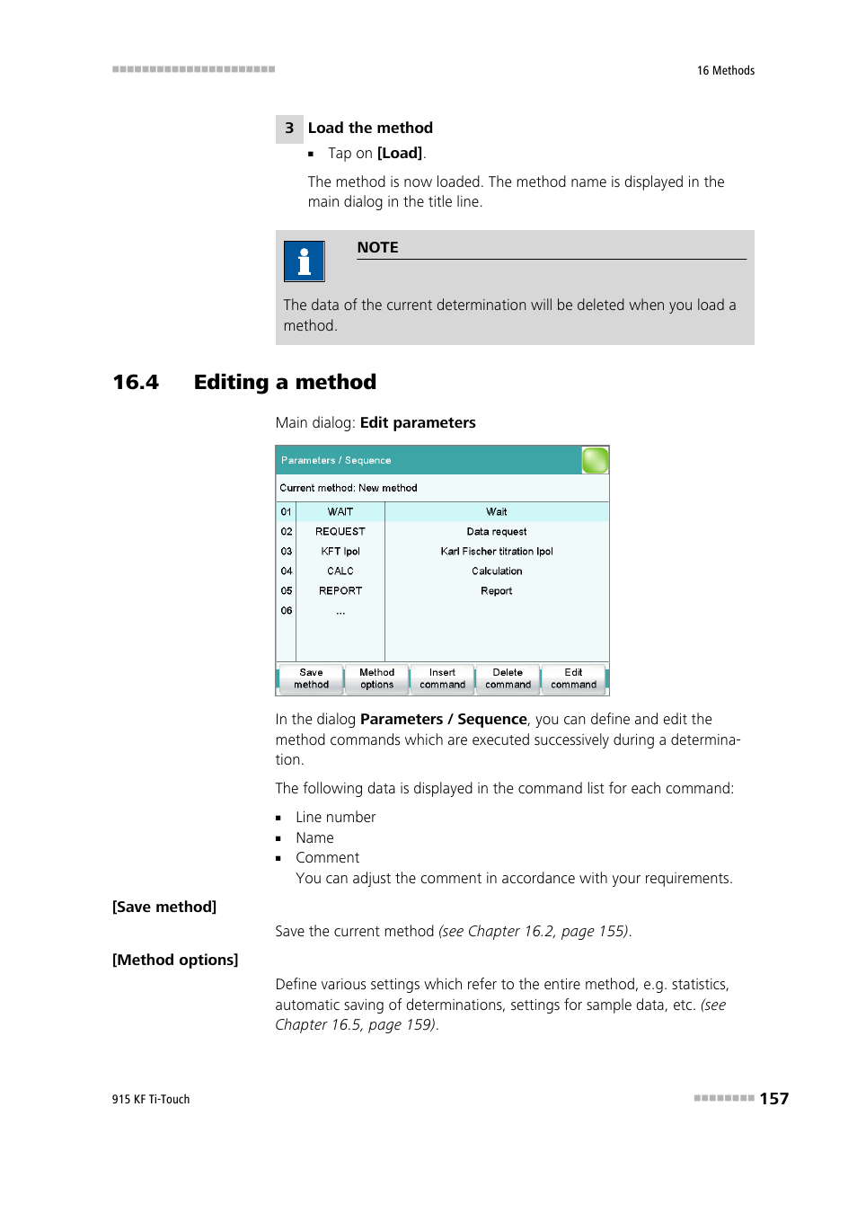 4 editing a method | Metrohm 915 KF Ti-Touch User Manual | Page 171 / 382