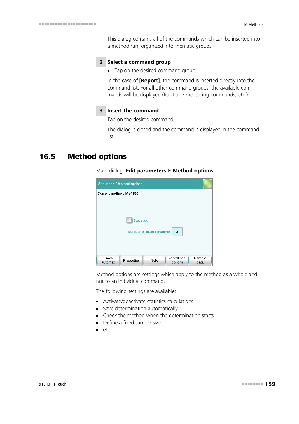 5 method options | Metrohm 915 KF Ti-Touch User Manual | Page 173 / 382