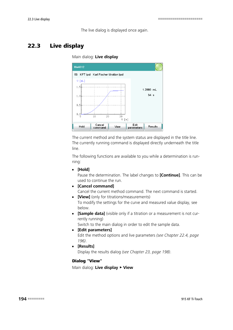 3 live display | Metrohm 915 KF Ti-Touch User Manual | Page 208 / 382