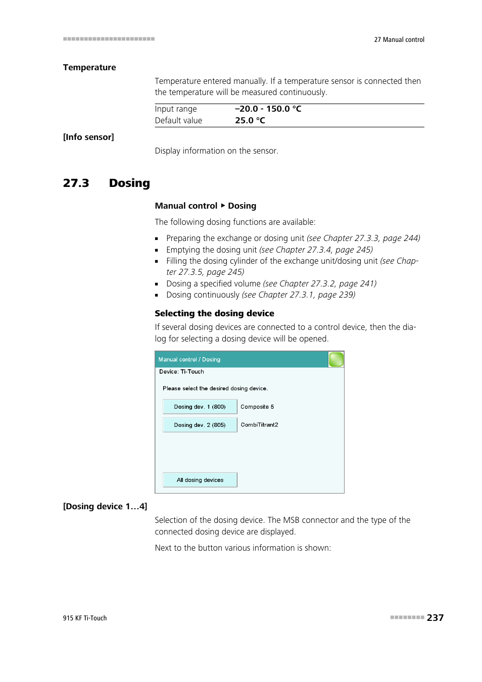 3 dosing | Metrohm 915 KF Ti-Touch User Manual | Page 251 / 382