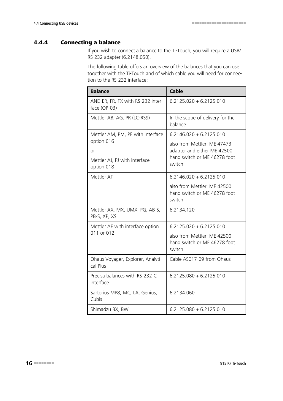 4 connecting a balance, Connecting a balance | Metrohm 915 KF Ti-Touch User Manual | Page 30 / 382