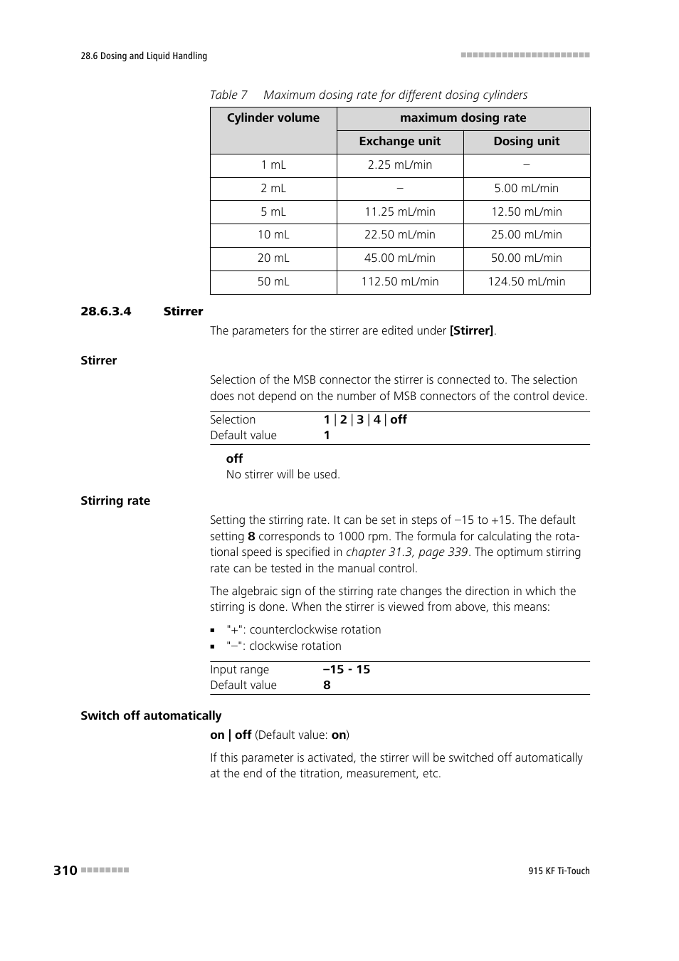 4 stirrer | Metrohm 915 KF Ti-Touch User Manual | Page 324 / 382