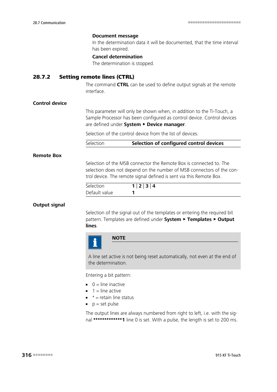 2 setting remote lines (ctrl), Setting remote lines (ctrl) | Metrohm 915 KF Ti-Touch User Manual | Page 330 / 382