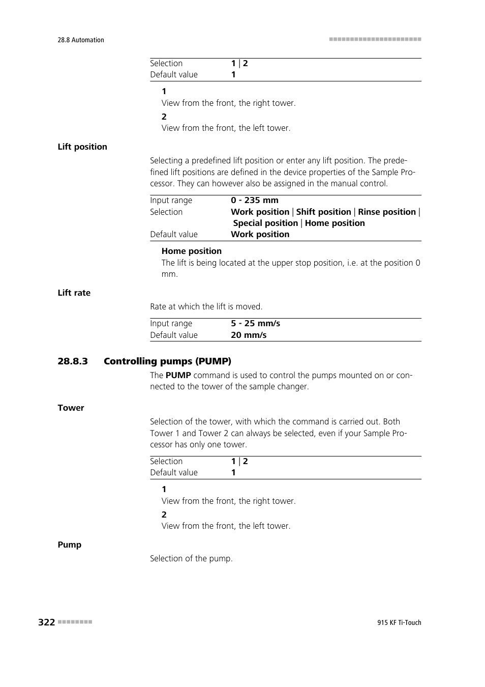 3 controlling pumps (pump), Controlling pumps (pump) | Metrohm 915 KF Ti-Touch User Manual | Page 336 / 382