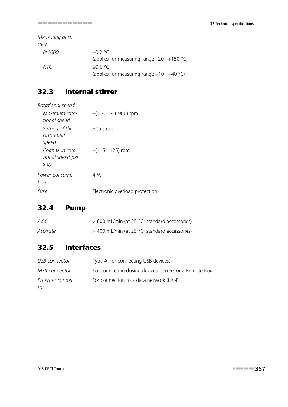 3 internal stirrer, 4 pump, 5 interfaces | Metrohm 915 KF Ti-Touch User Manual | Page 371 / 382