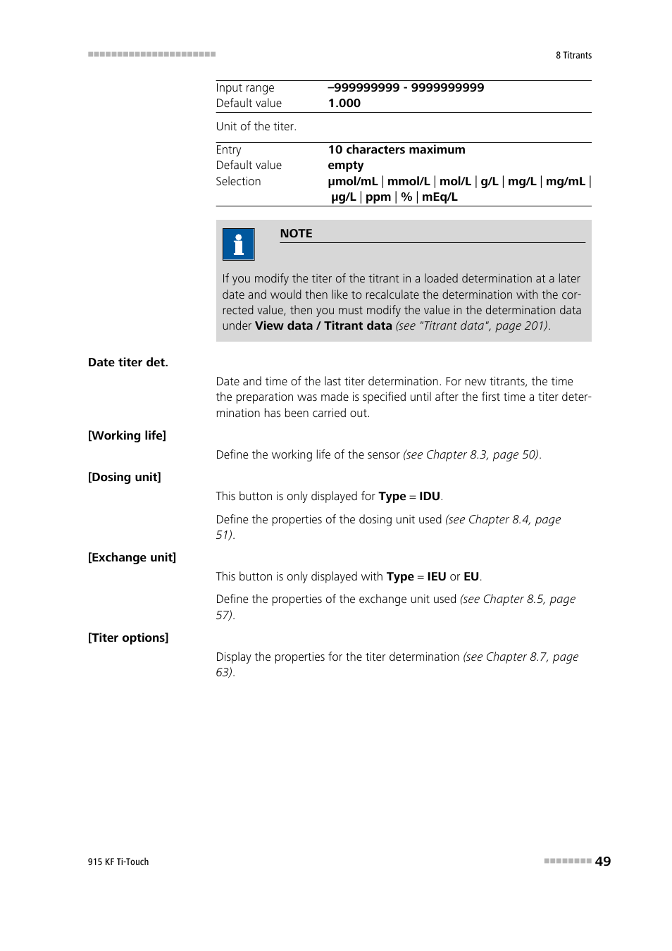 Metrohm 915 KF Ti-Touch User Manual | Page 63 / 382