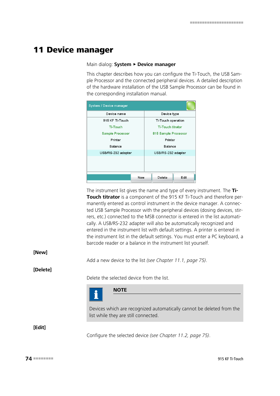 11 device manager | Metrohm 915 KF Ti-Touch User Manual | Page 88 / 382