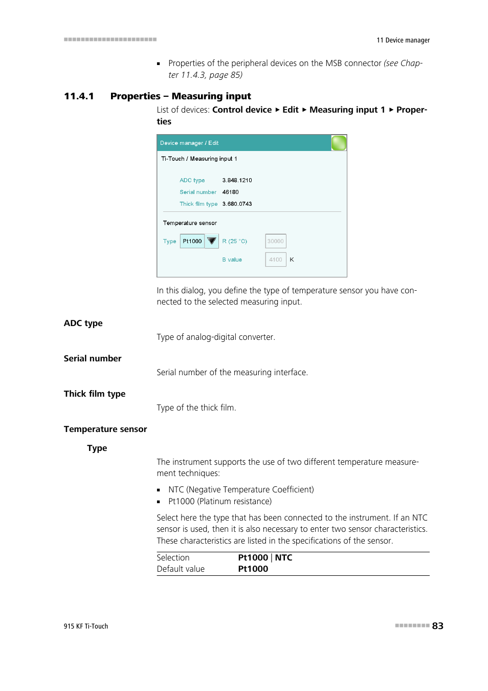 1 properties – measuring input, Properties – measuring input | Metrohm 915 KF Ti-Touch User Manual | Page 97 / 382