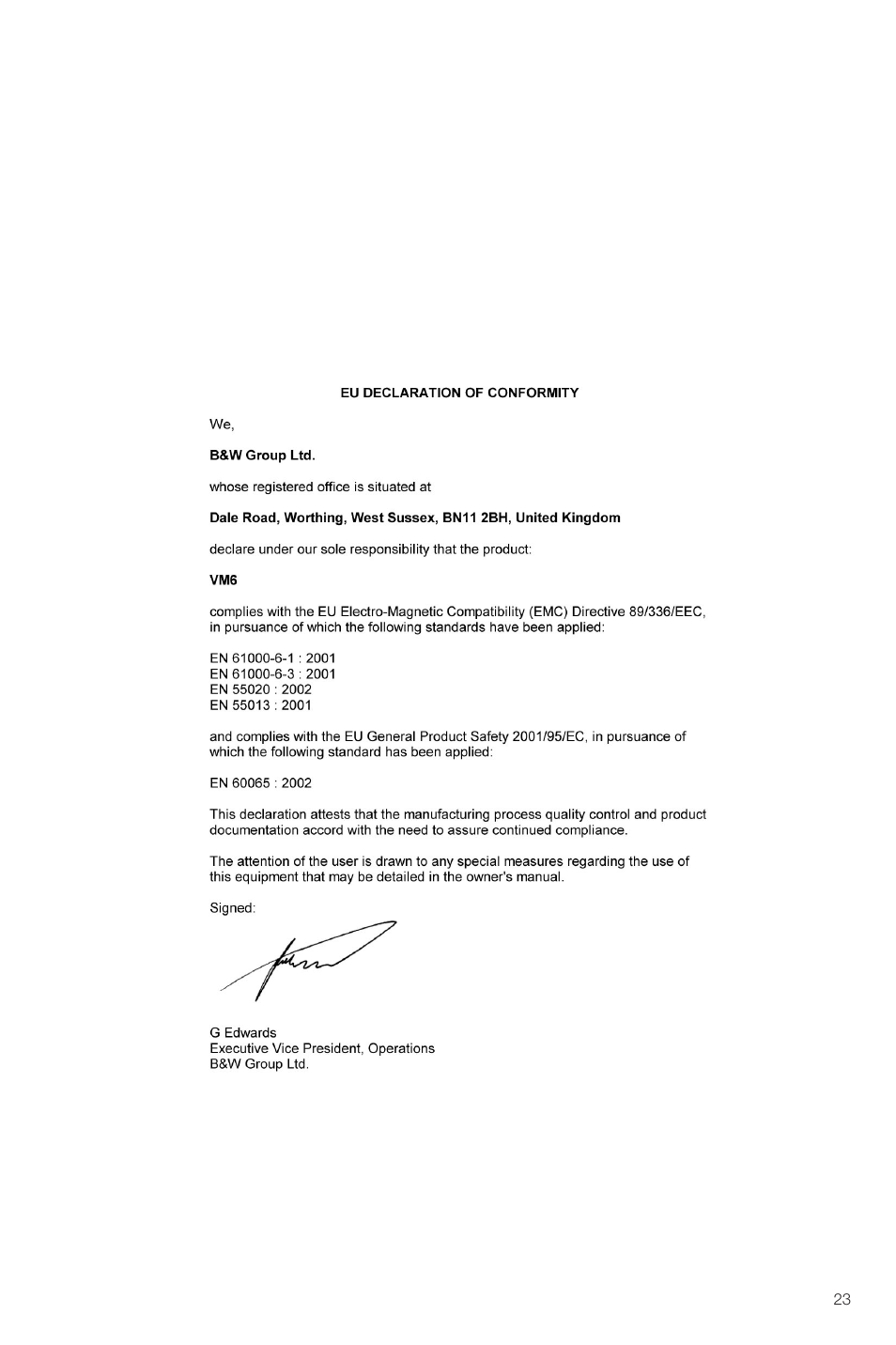Bowers & Wilkins VM6 User Manual | Page 25 / 27