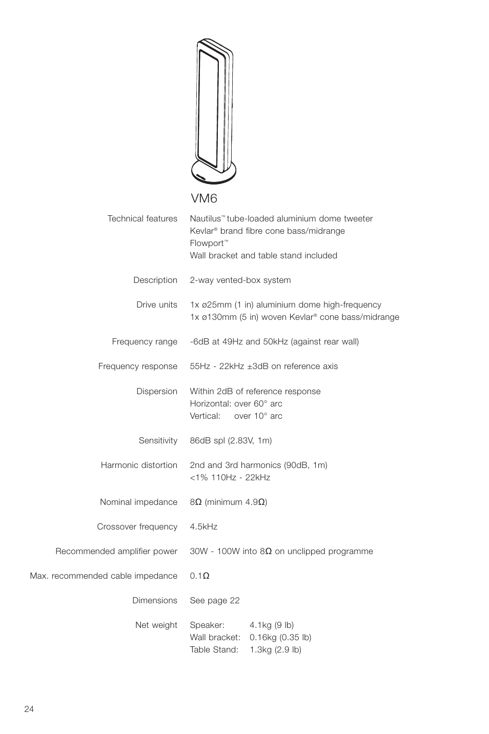 Bowers & Wilkins VM6 User Manual | Page 26 / 27