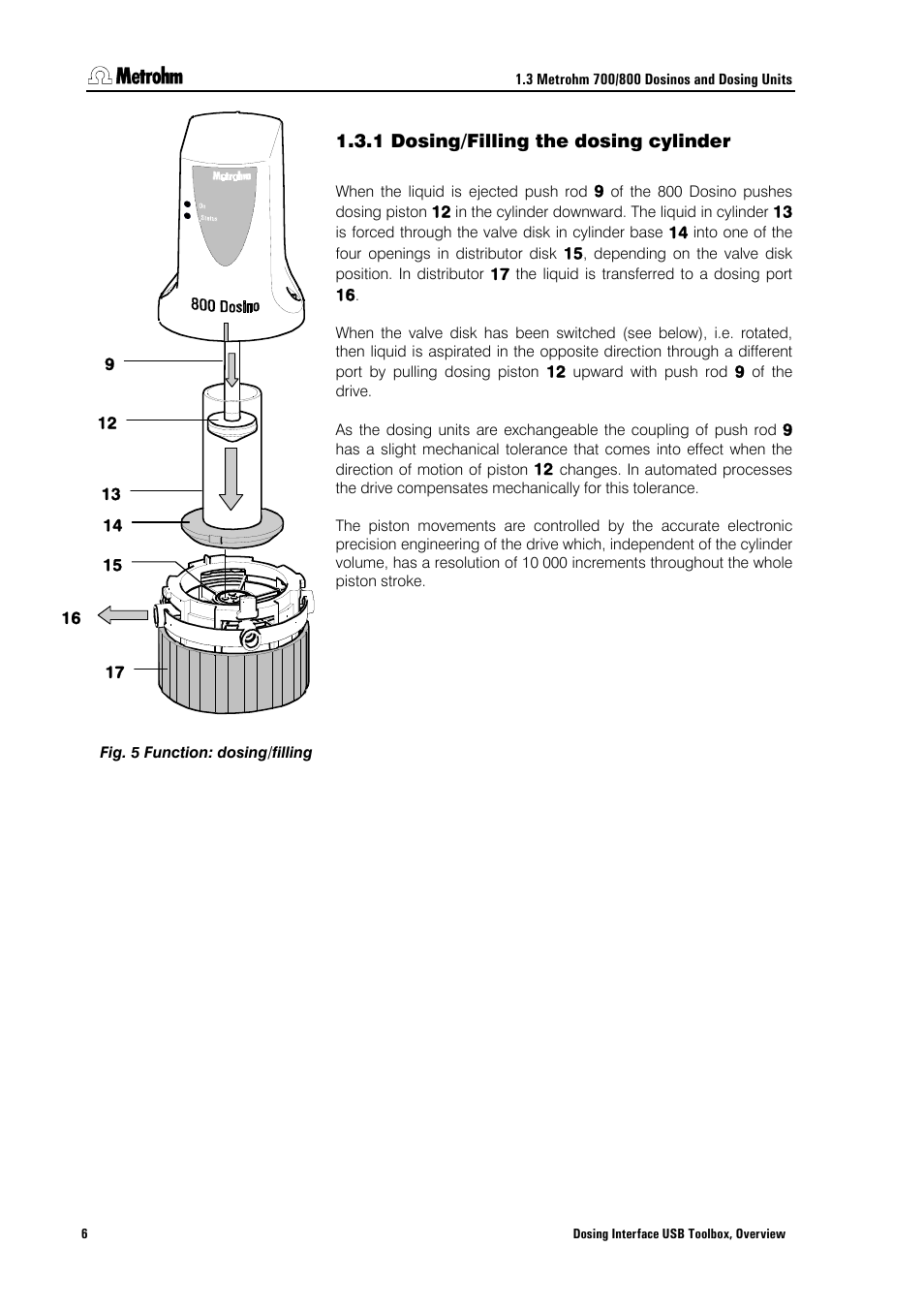 1 dosing/filling the dosing cylinder, Dosing/filling the dosing cylinder | Metrohm 846 Driver Toolbox User Manual | Page 10 / 53