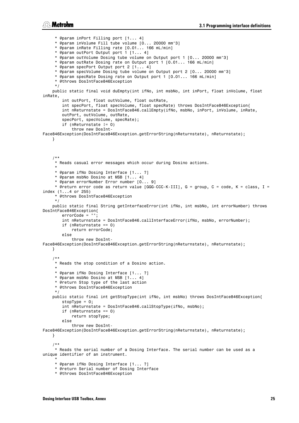 1 programming interface definitions | Metrohm 846 Driver Toolbox User Manual | Page 29 / 53