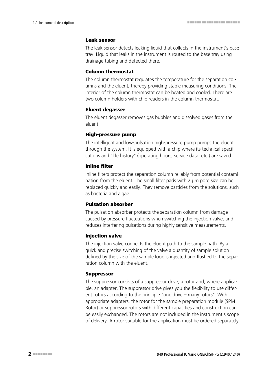 Metrohm 940 Professional IC Vario ONE/ChS/HPG User Manual | Page 10 / 112