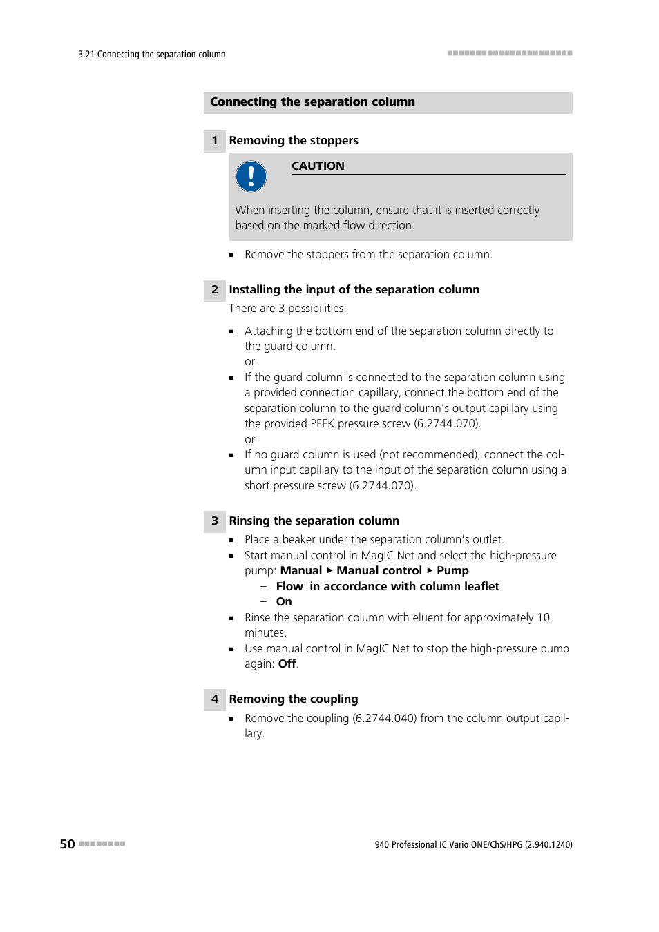 Metrohm 940 Professional IC Vario ONE/ChS/HPG User Manual | Page 58 / 112