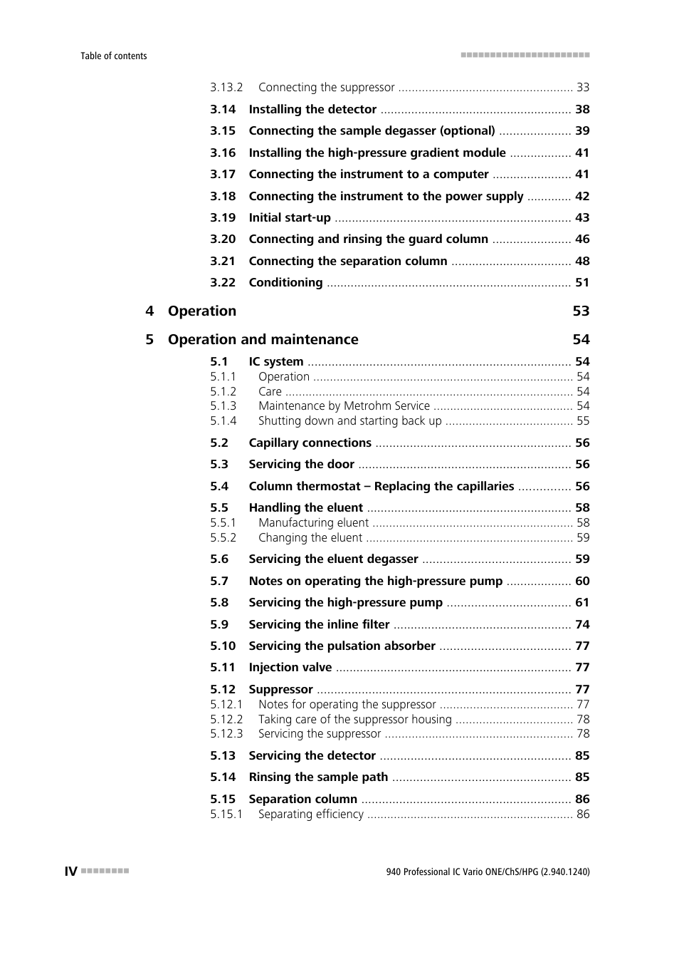 Metrohm 940 Professional IC Vario ONE/ChS/HPG User Manual | Page 6 / 112