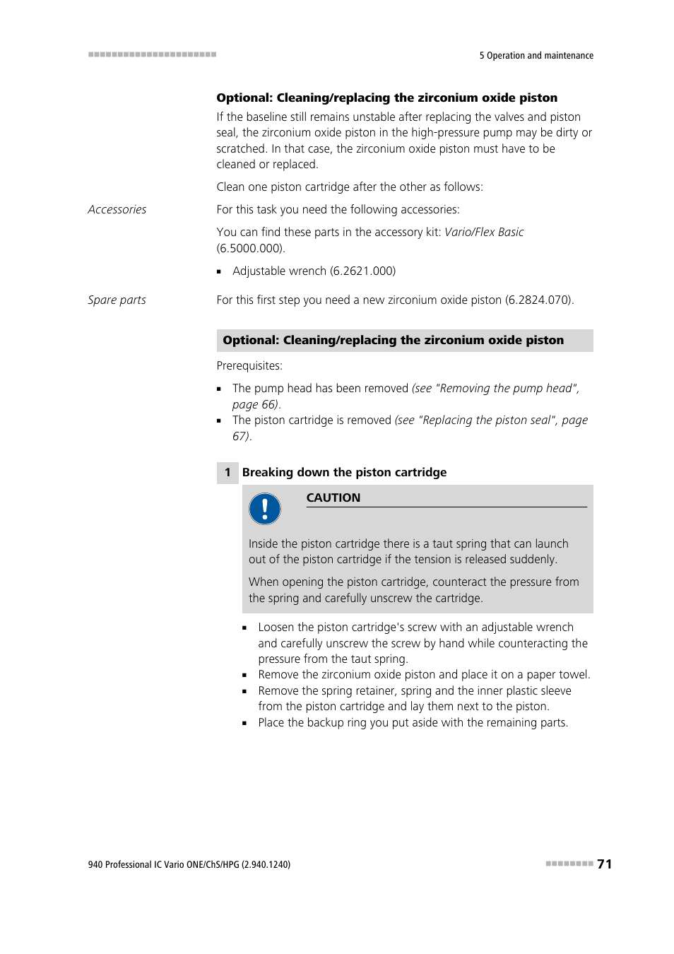 Metrohm 940 Professional IC Vario ONE/ChS/HPG User Manual | Page 79 / 112