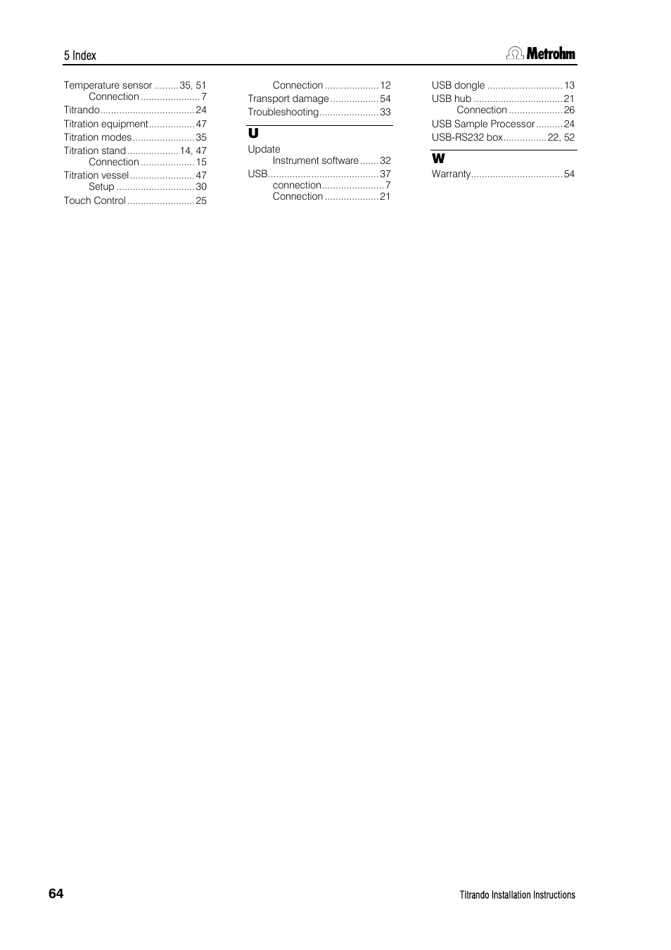 Metrohm 835 Titrando User Manual | Page 70 / 70