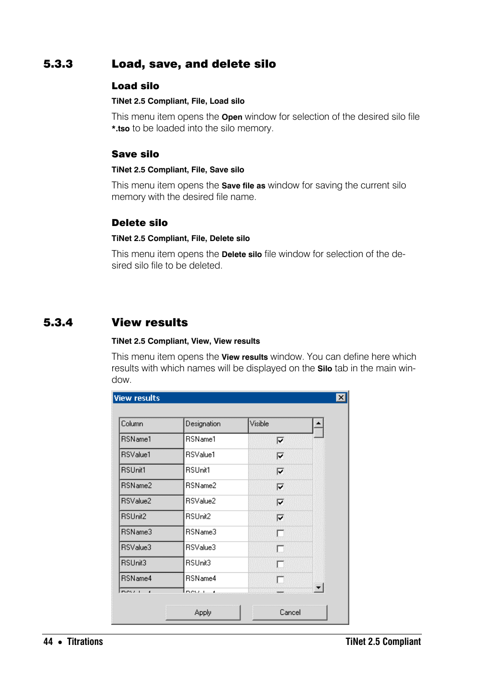 3 load, save, and delete silo, 4 view results | Metrohm TiNet 2.5 User Manual | Page 46 / 80