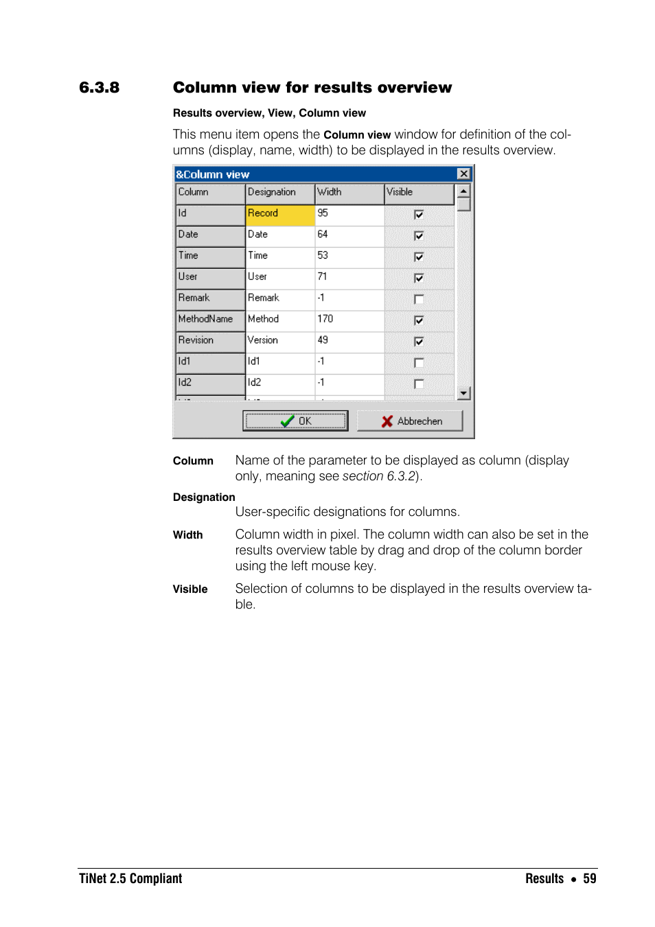 8 column view for results overview | Metrohm TiNet 2.5 User Manual | Page 61 / 80