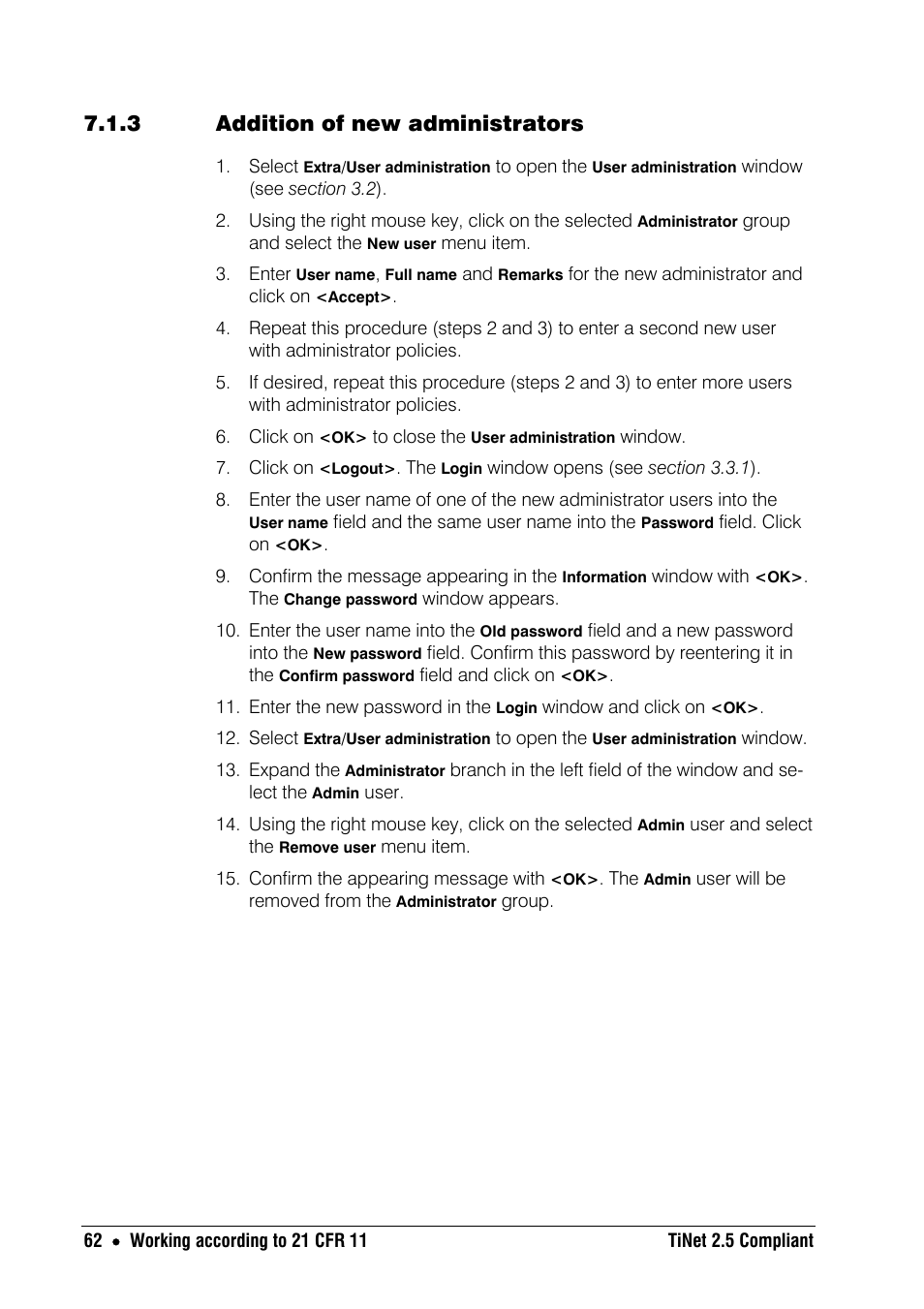 3 addition of new administrators | Metrohm TiNet 2.5 User Manual | Page 64 / 80