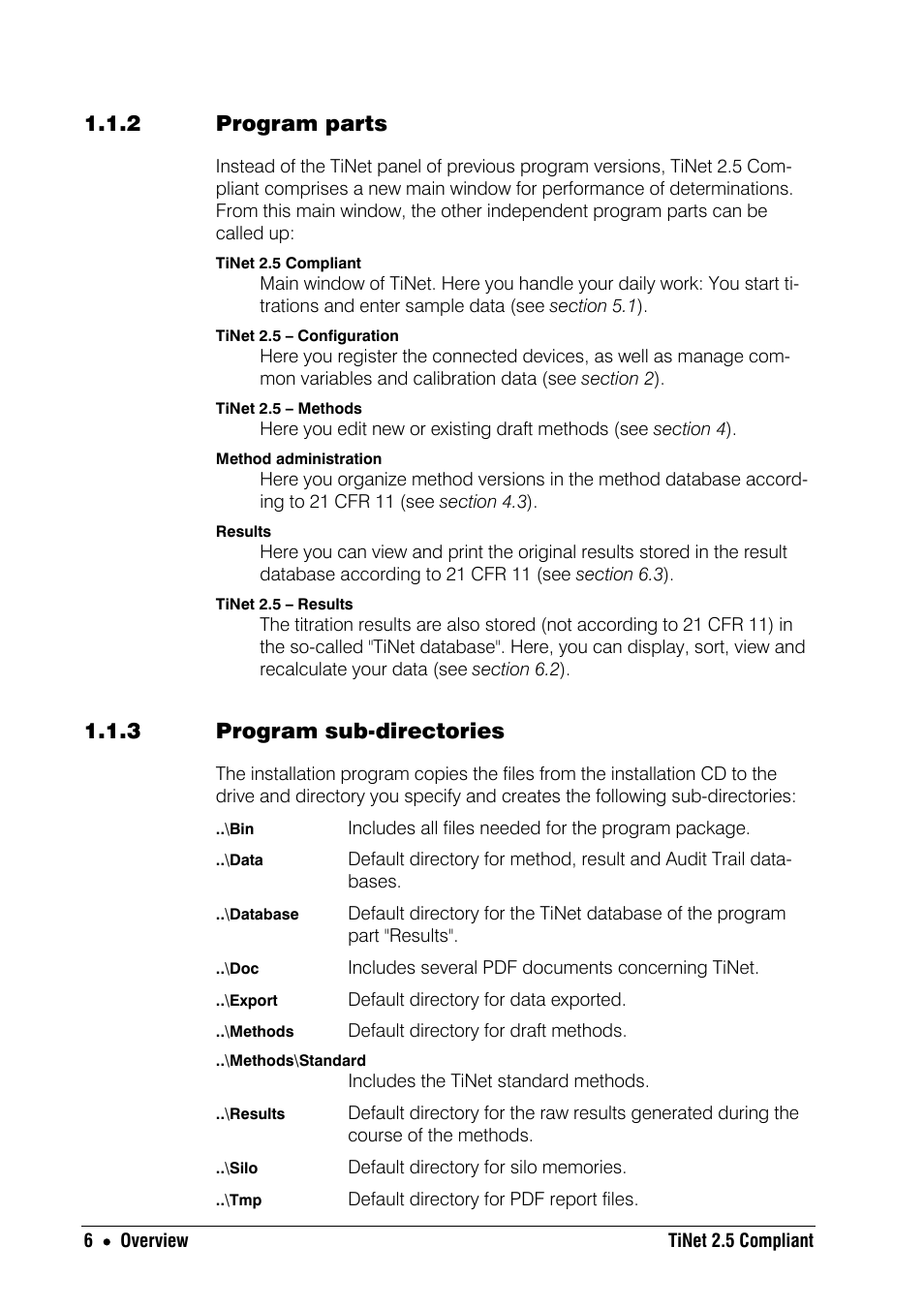 2 program parts, 3 program sub-directories | Metrohm TiNet 2.5 User Manual | Page 8 / 80