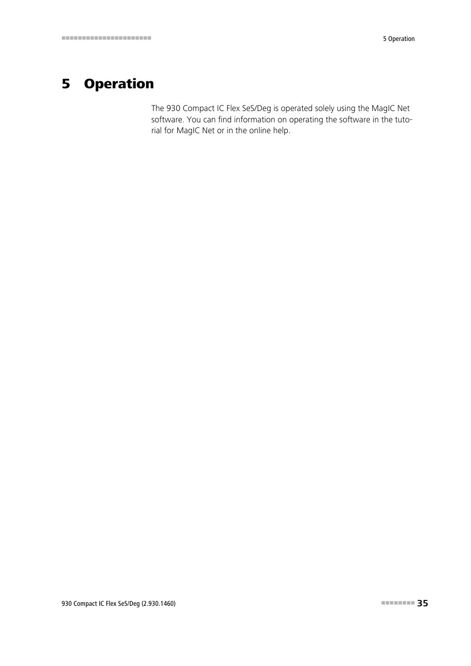 5 operation | Metrohm 930 Compact IC Flex SeS/Deg User Manual | Page 43 / 48