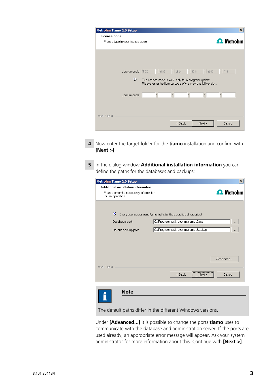 Metrohm tiamo 2.3 Installation User Manual | Page 3 / 15